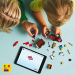 Tractor de ferma rosu cu remorca si oi, 60461, 116  piese - imagine 5